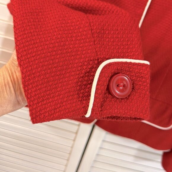 Dennis Basso Size Medium Signature Red Long Sleeve Jacket - Picture 10 of 14